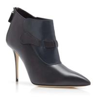 Botines negros grandes para mujer, botas cortas puntiagudas de tacón alto, cremallera con logo, moda occidental otoño primavera - details 0