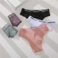 Bragas de algodón para mujer, ropa interior sexy de M-2XL, calada, con cinturón con letras, lencería de talla grande - details 5