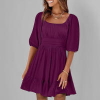 Primavera nueva ropa de mujer europea y americana temperamento elegante simple vestido de cintura alta mujeres - details 4
