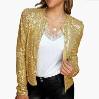 Moda Primavera 2025 Abrigo Corto Casual con Cuello Alto para Mujeres Color Bloqueado Brillante - details 6