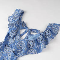 TRAFZA-Vestido largo sin mangas con espalda descubierta para Mujer, con bordado traje Sexy, elegante, bohemio, para vacaciones - details 3