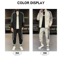 Ropa deportiva de moda para hombre, traje de Montañismo para trotar al aire libre, ropa informal suelta a rayas, primavera y otoño, nuevo - details 1