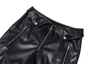 BUNO-pantalones ajustados de cuero PU con cremallera para mujer, ropa de calle informal Y2K para fiesta, pantalones de pierna recta de cintura alta, pantalones elegantes góticos 2025 - details 15
