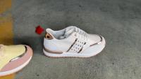 Zapatillas de deporte con plataforma para Mujer, zapatos deportivos informales de cuero con retales, vulcanizados para correr al aire libre, 2023 - details 10