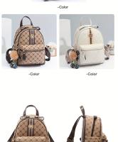 Mochila con estampado de letras para mujer, morral informal de cuero PU para viaje al aire libre - details 5