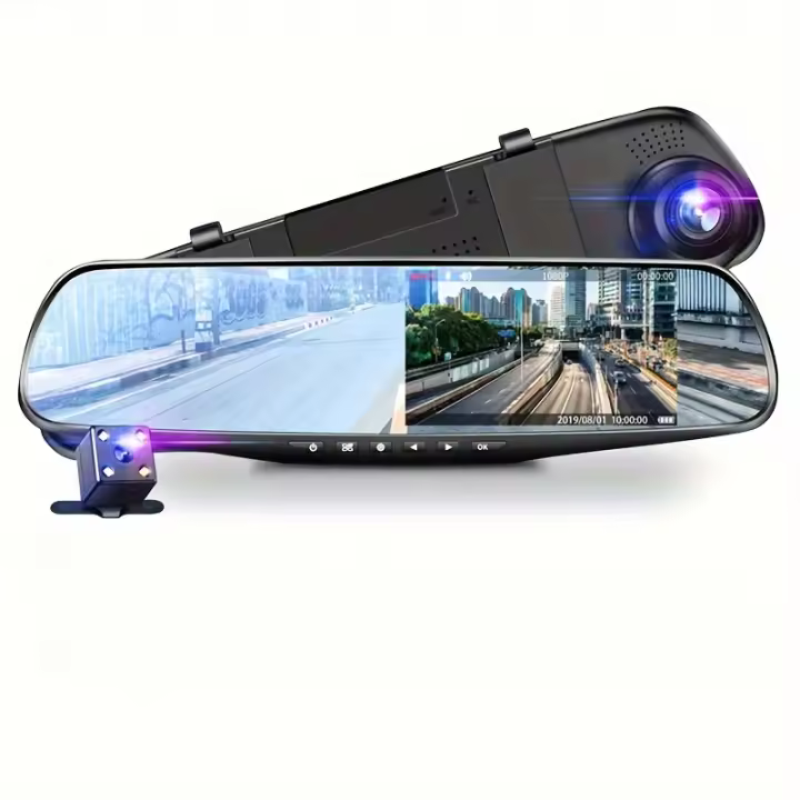 Cámara De Vigilancia De Coche Con Grabación Dual En Espejo Retrovisor Y monitoreo De Coche Con Grabación Frontal Y Trasera - 1