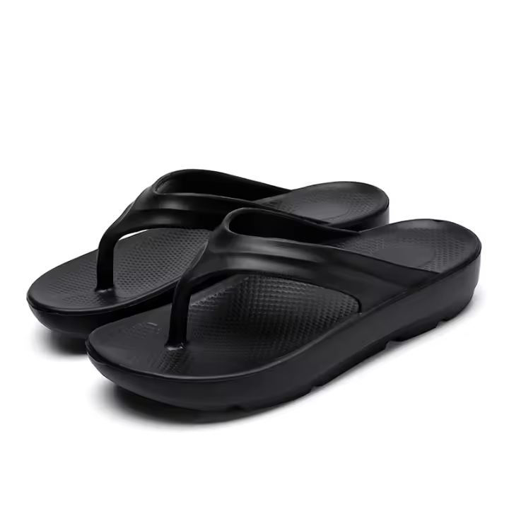 Pareja Casual Versátil Premium Simple Fondo Grueso Alto Elástico Chanclas Zapatillas Playa - 1