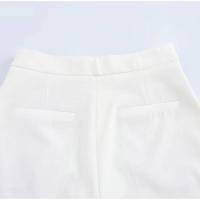 OUWU-Nueva llegada de pantalones largos blancos Wo, chaqueta corta sin mangas con solapa, Tops, pantalones de pierna ancha, conjuntos de 2 piezas, tres elegantes - details 4