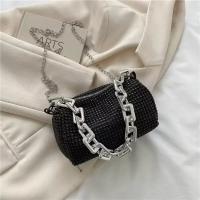 Bolso tipo cubo con diamantes de imitación de versión completa, bolso con bola de cadena brillante, mini bolso cruzado para mujer - details 17
