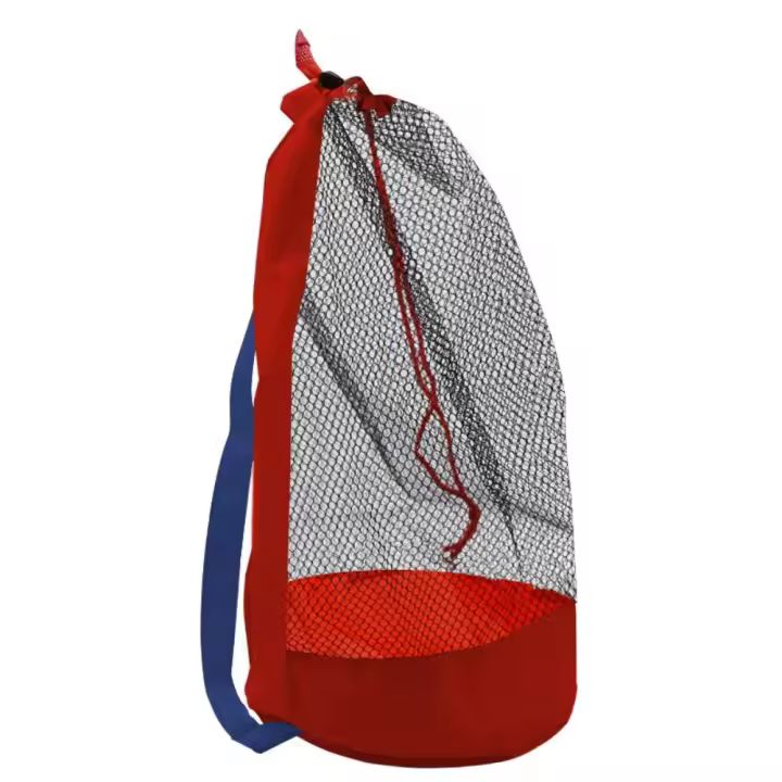 Práctica bolsa de playa de gran capacidad, bolsa de red de almacenaje portátil ligera, mochila de natación transpirable plegable, ropa - 1