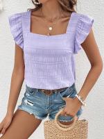 Top de Manga sin Volantes para Mujer Moderno 2024 Blusa de Estilo Simple y Chic para Altas - details 5