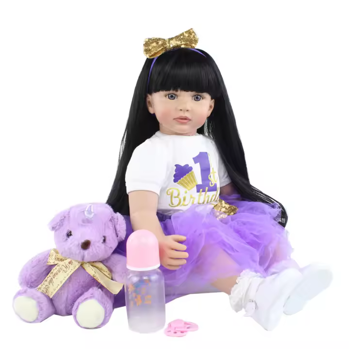 BZDOLL-Muñeca Reborn de silicona suave para niñas, juguete realista de 60cm, 24 pulgadas, princesa recién nacida - 1