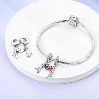Pulsera de plata con colgante de amor en forma de corazón para niños y niñas, joyería de estilo original, hecha de piedra principal de circón - details 2