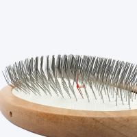 Peines para el pelo con mango de madera para perros, herramienta para desmatting de mascotas con agarre cómodo y ahorro de trabajo, almohadilla acolchada para quitar el desprendimiento - details 10