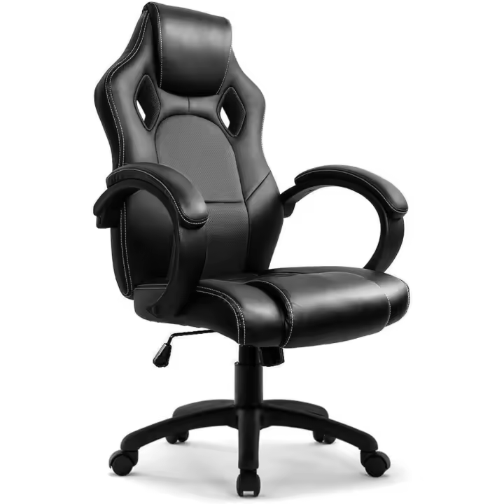 Silla Gaming Ergonómica Silla Silla de Oficina Regulable Altura Silla de Escritorio Silla para Juegos Silla de Cuero para Oficina Hogar y Gaming Silla para computadora Negro - 1