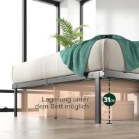 Cama Caleb de 100 x 200 cm - Altura 36 cm con Espacio de Almacenamiento Debajo de la Cama - Marco de Cama de Metal - Marco de Cama Plegable - Negro - details 3