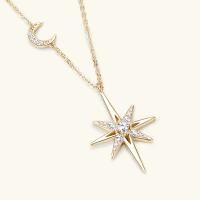 Collar de moissanita completa de plata 100% 925, gargantilla de estrella y luna chapada en oro de 18 quilates, joyería de lujo para hijab, regalo para mujer, oficial de Miravia - details 1