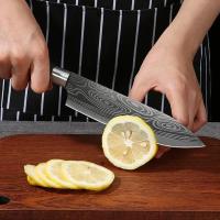 Juego de varillas para afilar tijeras y cuchillos de cocina, herramienta de cocina con patrón láser de Damasco, utilidad de acero inoxidable, cuchillo de Chef afilado para cortar - details 6