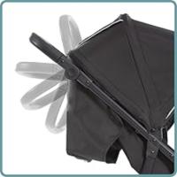 Manillar acolchado y ajustable en altura hasta 30 cm ajustable hacia atrás para padres pequeños