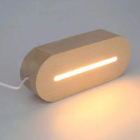 Base LED de madera de 5 mm con alimentación USB y luces RGB multicolores de color blanco cálido para lámparas de noche de plexiglás acrílico 3D - details 2