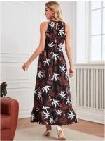 Vestido de Fiesta de Denim Cuello Halter para Mujer, Vestido Largo Ajustado, Moda de Baile, Traje de Verano sin Mangas - details 5