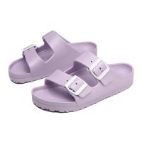 Zapatillas clásicas de verano para mujer, sandalias de playa sin cordones con doble hebilla, EVA ligera y cómoda - details 0