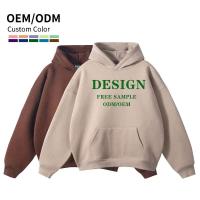 Sudadera con capucha en blanco del círculo de lana francés pesado del algodón del fabricante de la ropa de calle del bordado - details 0
