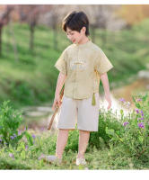 Hanfu para niños, joven maestro y Tang para niñas, novedad de verano 2025, reloj de estilo chino, disfraz de actuación, conjunto de dos piezas - details 16