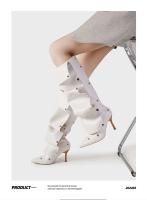 Nuevas botas de piel negras para mujer con punta cuadrada y suela gruesa - details 2
