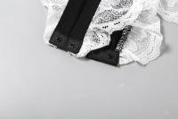 BUNO-Traje de encaje a la moda, mono, chaqueta para mujer, Top de cuerpo con cuello en V, cárdigan Sexy ajustado de manga larga, ropa de calle, peleles negros para mujer, nuevo - details 32