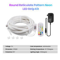 Tira de neón LED WS2812B para habitación, cuerda de silicona con patrón reticulado, impermeable, Flexible, colorida, 5V, Control Bluetooth - details 10