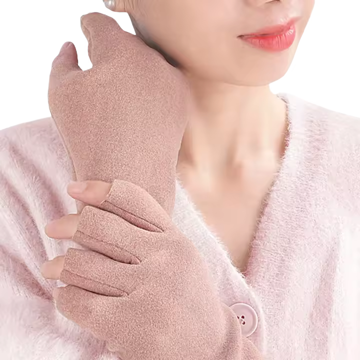 Guantes de medio dedo para montar en invierno, guante térmico para clima frío, regalo para esposa, novia, madre - 1