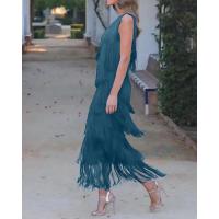 Vestido asimétrico con hombros descubiertos y tirantes de verano para mujer - details 5