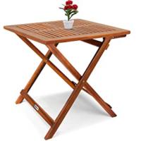 Mesa plegable de madera de acacia mesa Auxiliar mesita de centro 70x70cm mueble de exterior