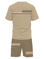 Nueva ropa deportiva con estampado 3D para hombre, conjunto de fitness, traje para correr, camiseta informal + conjunto de pantalones cortos, ropa deportiva transpirable para correr, traje a rayas - details 2