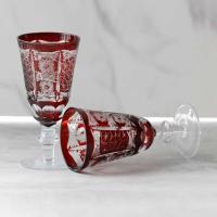 Copas de Cristal de Estilo Bohemio Cortadas a Mano Azul Edo Kiriko Ideal para Bodas 4.8in 3.3oz - details 2