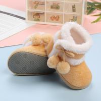 Botines suaves para bebé y niño, botas de nieve con pompón sólido, zapatos cómodos de moda, recién nacidos - details 5