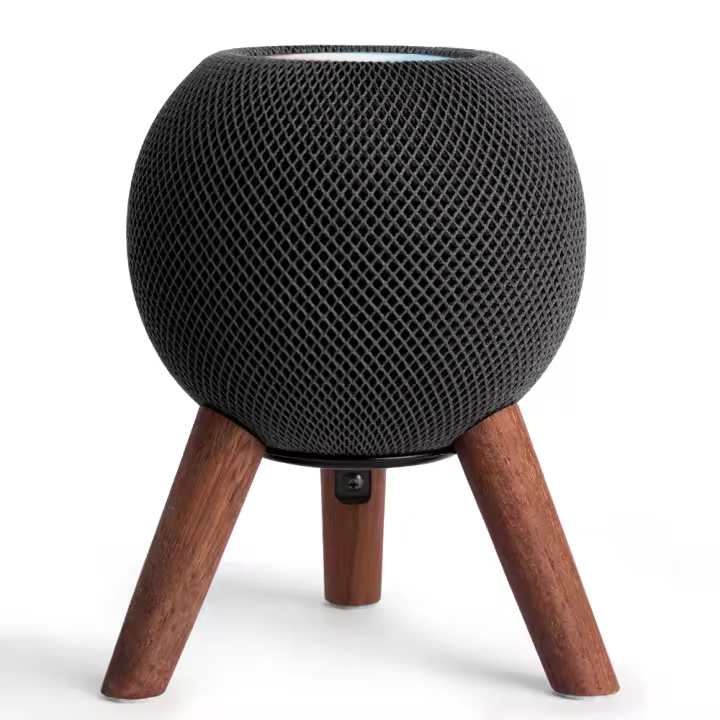Soporte de madera Real para Homepod, Mini trípode con marco de Metal, Mini altavoz para el hogar, decoración de habitación, regalo - 1