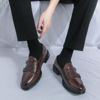 Zapatos Formales para Hombres Estilo Inglés Elegante Tacón Bajo PU Doble Hebilla Talla Grande 38-46 - details 8