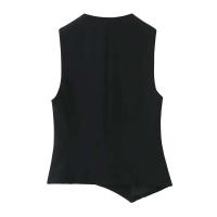 2025 nueva ropa casual para mujer diseño elegante retro serie de chaleco asimétrico europeo y americano - details 3