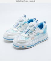 Classmate 2025 primavera y verano nueva superficie de cuero de microfibra niñas zapatos de junta moda botón giratorio lentejuelas mariposa princesa zapatos - details 12