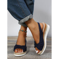 Nuevas sandalias casuales de cuña con lazo de cuerda de cáñamo de gran tamaño para mujer - details 7