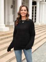 Suéter elegante para mujer, suéteres rosas sueltos, Tops de manga larga a la moda, jerséis de cuello redondo, prendas de punto nuevas, otoño, 2023 - details 13