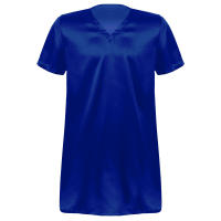 Camisón de satén para hombre y mujer, ropa de dormir de manga corta con cuello en V, ropa de dormir para el hogar, ropa de dormir con abertura lateral, albornoz para dormir - details 34