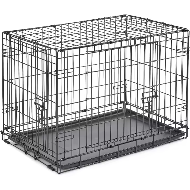 New World modelo B30DD Jaula para perros recién optimizada, con doble puerta, bandeja a prueba de fugas, patas protectoras y nuevas características patentadas, longitud de 76,2 cm - 1