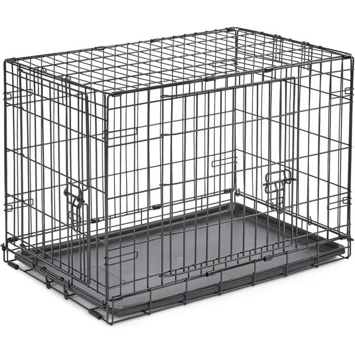 New World modelo B30DD Jaula para perros recién optimizada, con doble puerta, bandeja a prueba de fugas, patas protectoras y nuevas características patentadas, longitud de 76,2 cm - 1