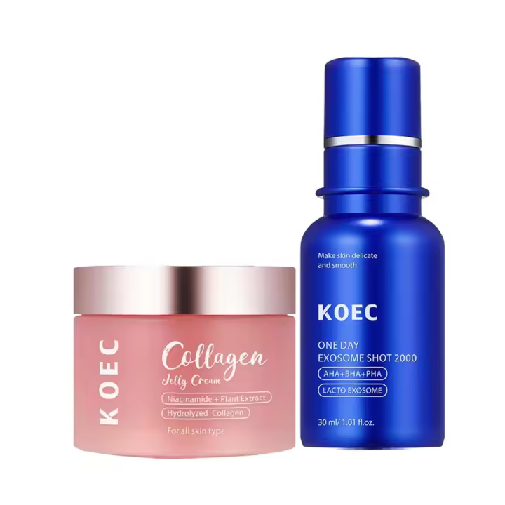 Kit de cuidado de la piel facial con crema de gelatina de colágeno y esencia de poros KOEC - 1
