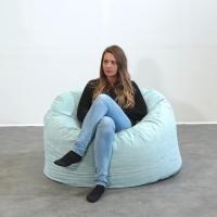 Terciopelo Acanalado - Suave y Confortable - Puff Pera con Relleno de Espuma Incluido, Óptimo Apoyo para la Espalda - Bean Bag, Sofa Puff Gigante (100 cm, Azul Marino) - details 33