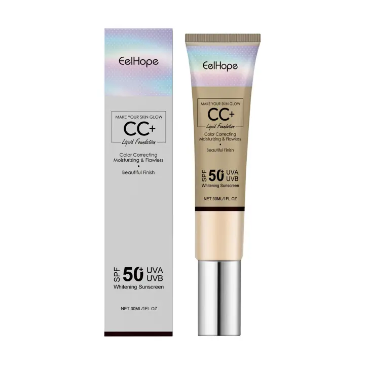 Corrector Base facial crema CC corrector Natural Control de aceite hidratante protector solar Base líquida cobertura completa cosméticos de maquillaje - 1