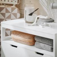 Armario de Suelo para baño Mueble Columna de baño con 2 Cajones y 1 Estantes Blanco 30 x 30 x 89 cm Blanco - details 33